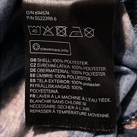 • H&M Navy Popover Top 3/4 Sleeves - Picture 14 of 16